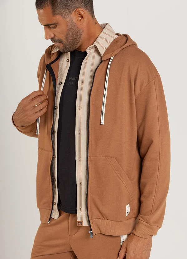 The Philippines - Jaqueta Moletom Masculina Marrom 4