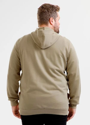 Exco - Jaqueta Plus Size em Moletom Peluciado  Marrom Cl - EXCO