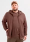 Exco - Jaqueta Plus Size em Moletom Peluciado  Marrom Es - variação: Jaqueta Plus Size em Moletom Peluciado  (Marrom Es