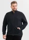Exco - Jaqueta Plus Size em Moletom Preto - variação: Preto
