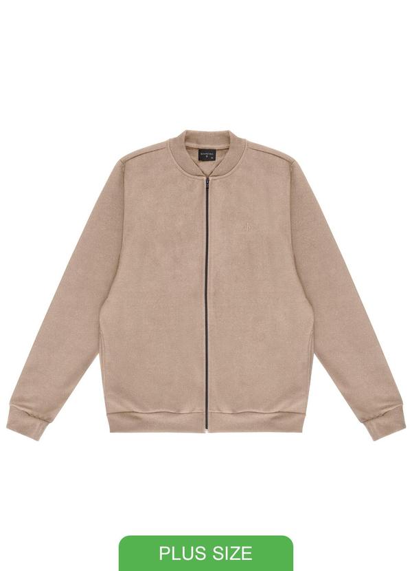 Diametro - Jaqueta Plus Size Masculina em Moletom Marrom
