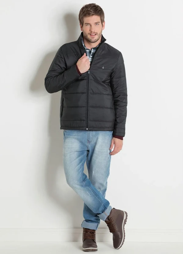 Actual - Jaqueta Preta com Enchimento Actual 4