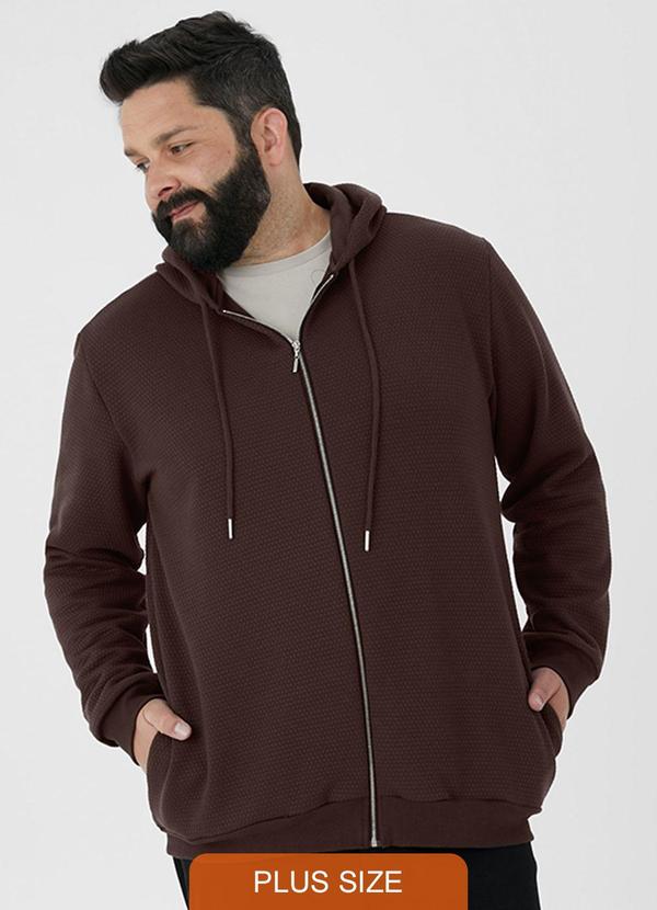 Malwee - Jaqueta Texturizada Masculina Plus Marrom