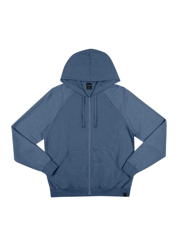 Rezzato - Jaqueta Zip com Mangas Texturizadas Azul