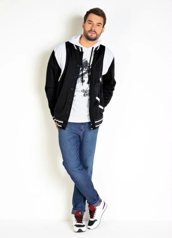 Actual - Casaco Preto e Branco Masculino 3