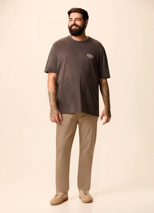Malwee - Calça Chino em Sarja Cáqui - MALWEE