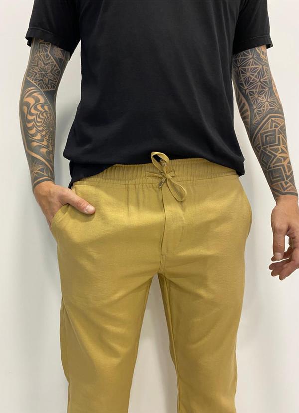Rafree - Calça Masc Alfaiataria com Elastico Marant Caqui 3
