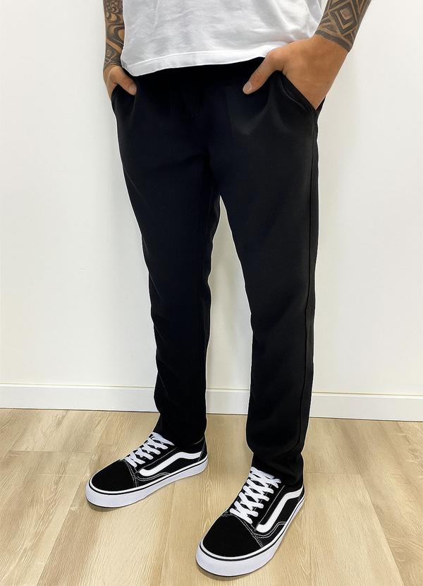 Rafree - Calça Masc Alfaiataria com Elastico Marant Preto