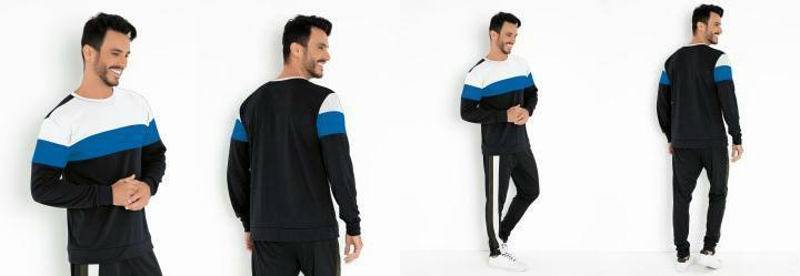 Casaco Tricolor Preto com Recortes