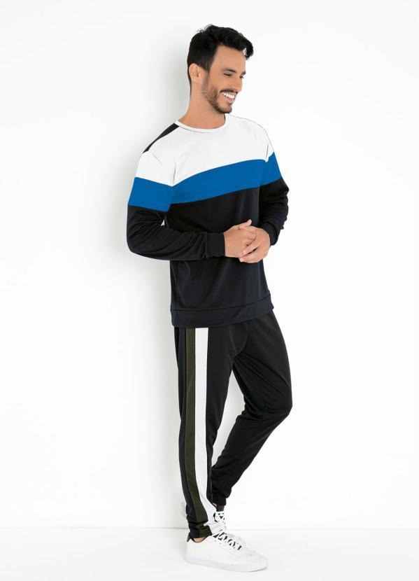 Moda Pop - Casaco Tricolor Preto com Recortes 3