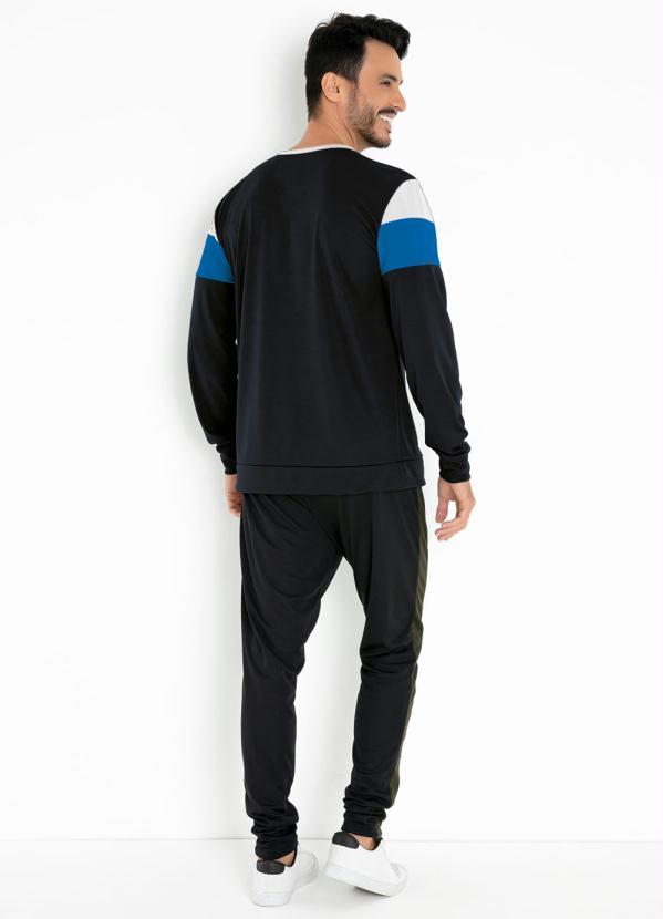 Moda Pop - Casaco Tricolor Preto com Recortes 4