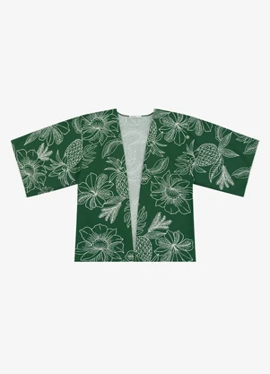 Endless - Kimono Feminio com Manga Ampla Verde - ENDLESS