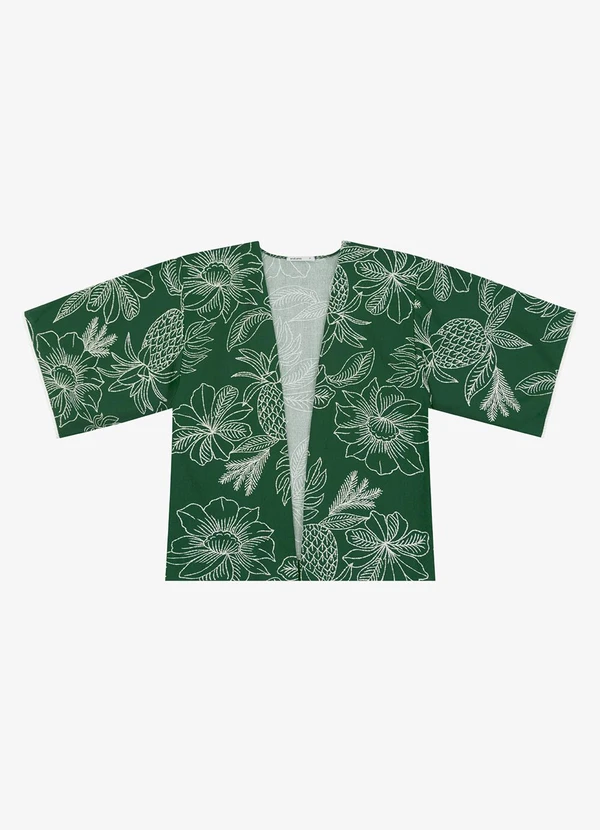 Endless - Kimono Feminio com Manga Ampla Verde