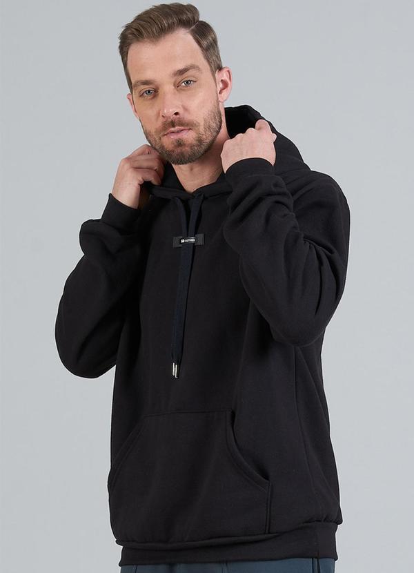 Soft Bonni - Blusão Adulto Masculino Moletom Cadarço Preto