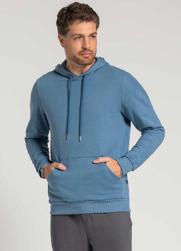 Exco - Blusão de Moletom Peluciado Masculico Azul