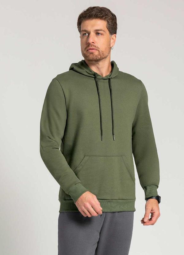 Exco - Blusão de Moletom Peluciado Masculico Verde