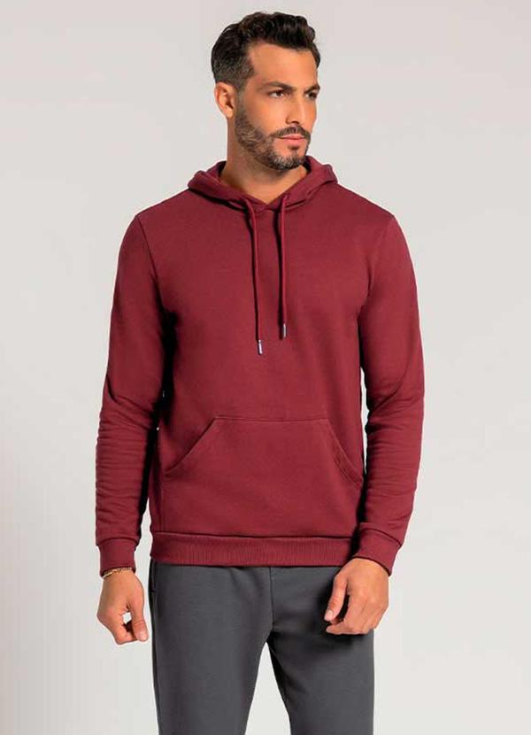 Exco - Blusão de Moletom Peluciado Masculico Vermelho