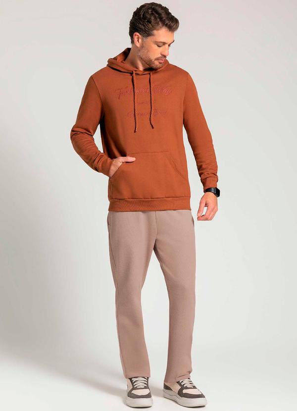 Exco - Blusão de Moletom Peluciado Masculina Marrom 2