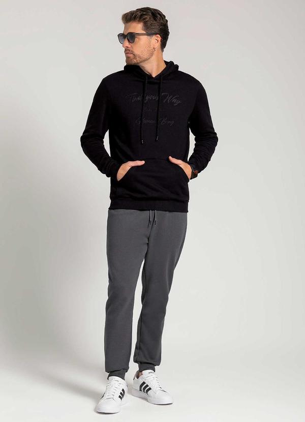 Exco - Blusão de Moletom Peluciado Masculina Preto 2