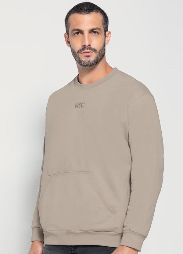 Enfim - Blusão Masculino Box com Bordado Marrom