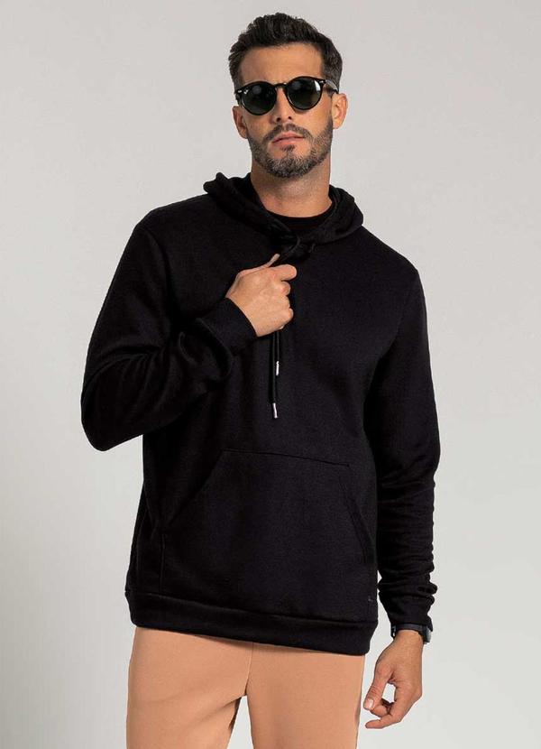 Exco - Blusão Masculino com Capuz e Bolso Preto