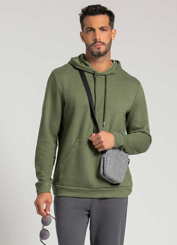 Exco - Blusão Masculino com Capuz e Bolso Verde