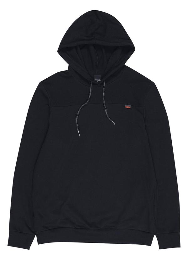 Habana - Blusão Masculino de Moletom Peluciado Preto 1