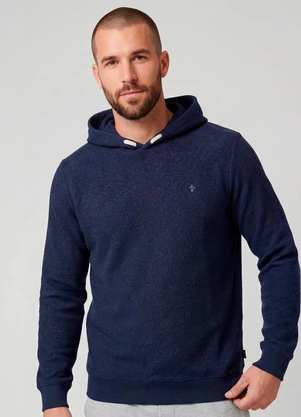 Diametro - Blusão Masculino Moletom com Capuz Azul - DIAMETRO