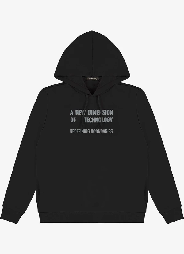 Diametro - Blusão Masculino Moletom com Capuz Preto 5