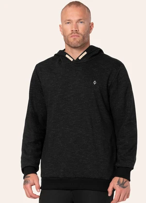 Diametro - Blusão Masculino Moletom com Capuz Preto - DIAMETRO