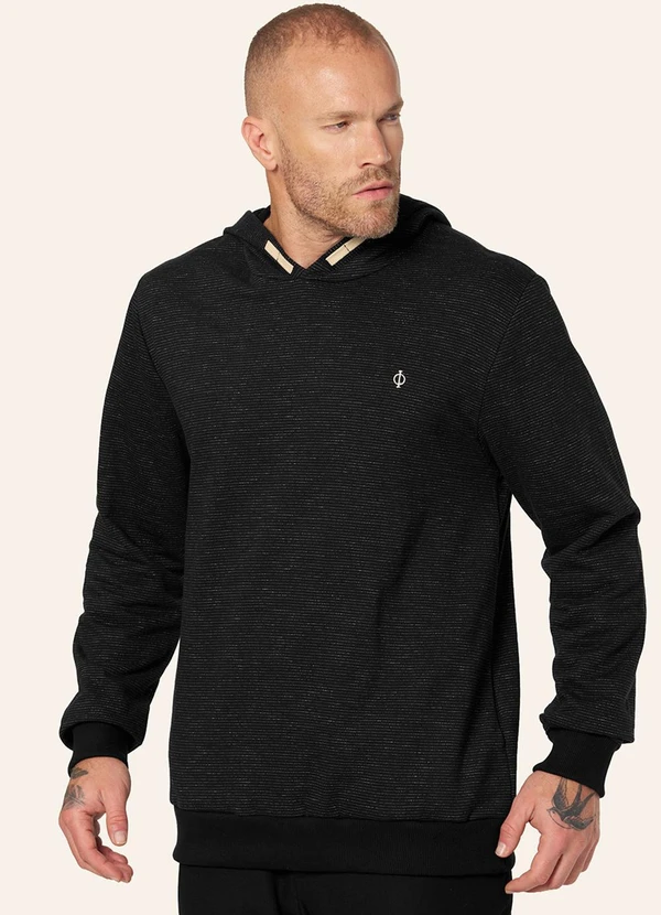 Diametro - Blusão Masculino Moletom com Capuz Preto 4