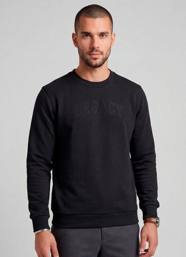 Diametro - Blusão Masculino Moletom Felpado Bordado Preto