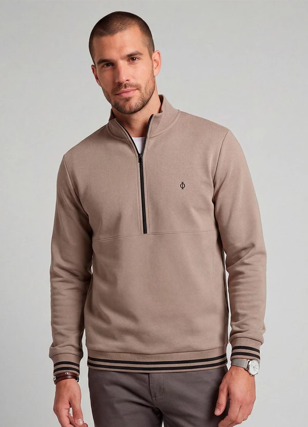 Diametro - Blusão Masculino Moletom Felpado Marrom