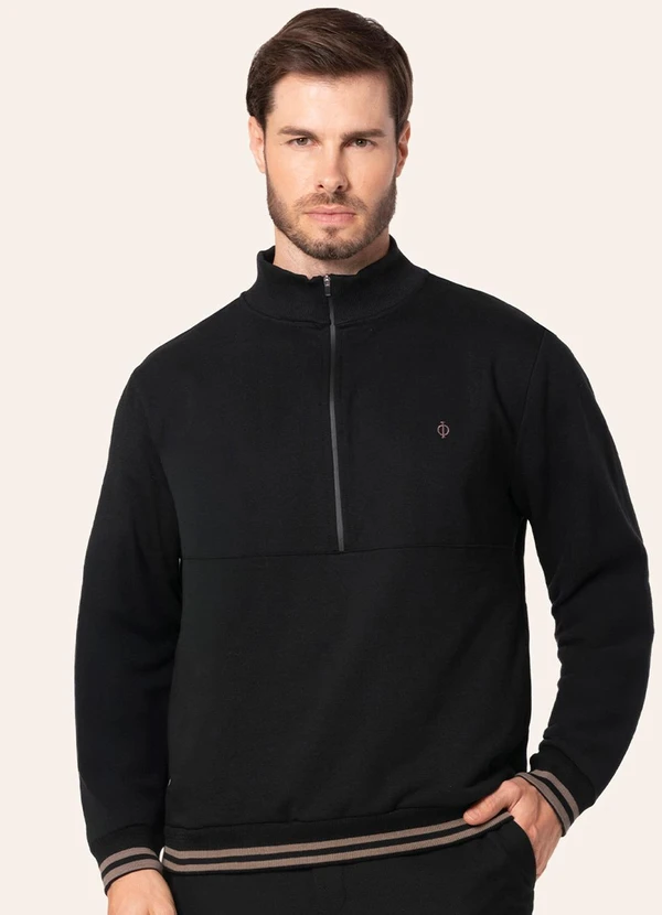 Diametro - Blusão Masculino Moletom Felpado Preto 1