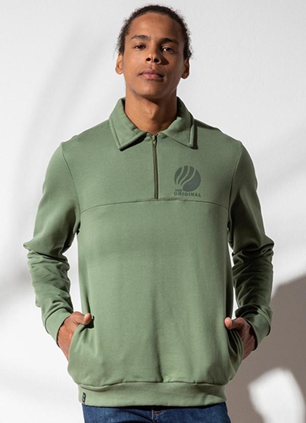 Habana - Blusão Masculino Peluciado Estampado Verde
