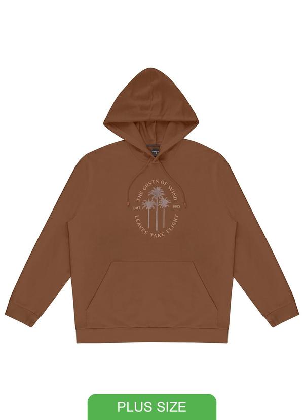 Diametro - Blusão Masculino Plus Size com Capuz Marrom