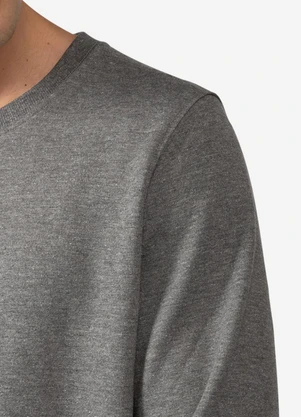 Basicamente - Blusão Moletom Flanelado Masculino Mescla Escuro - BASICAMENTE