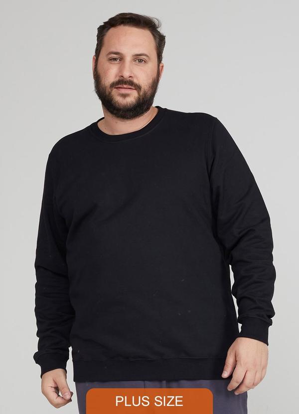 Basicamente - Blusão Moletom Flanelado Plus Masculino