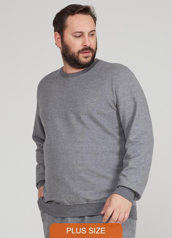 Basicamente - Blusão Moletom Flanelado Plus Masculino