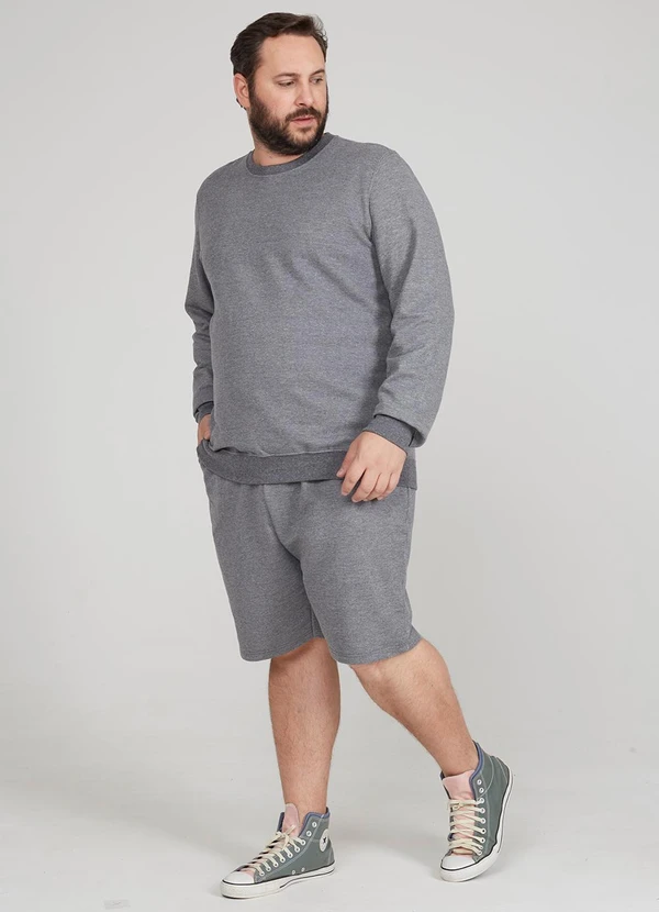 Basicamente - Blusão Moletom Flanelado Plus Masculino 2