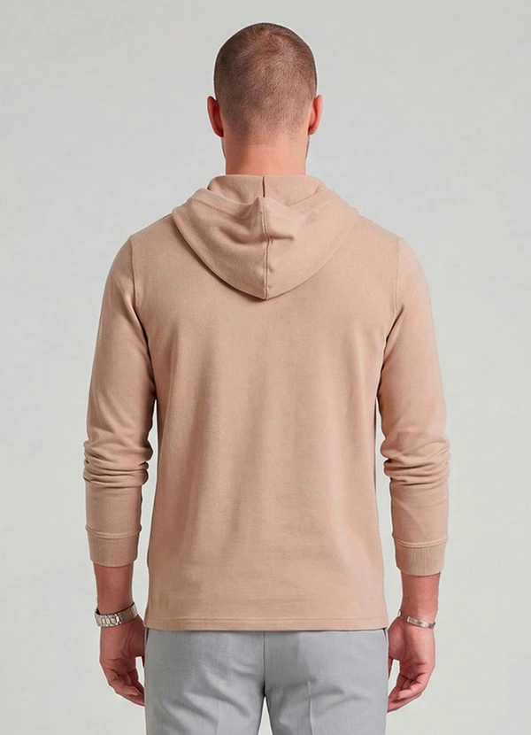 Diametro - Camiseta Manga Longa com Capuz de Malhão Marrom 2