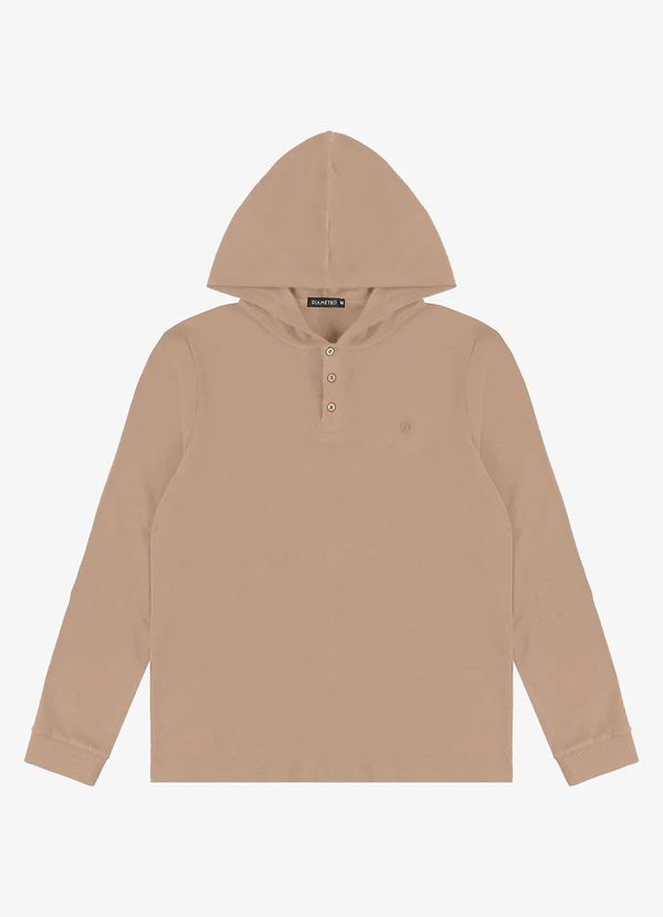 Diametro - Camiseta Manga Longa com Capuz de Malhão Marrom 5