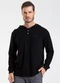 Diametro - Camiseta Manga Longa com Capuz de Malhão Preto - variação: Preto