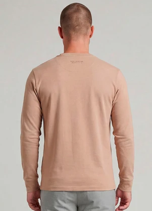 Diametro - Camiseta Manga Longa Meia Malha Marrom - DIAMETRO