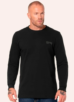 Diametro - Camiseta Manga Longa Meia Malha Preto - DIAMETRO