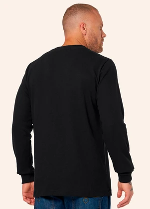 Diametro - Camiseta Manga Longa Meia Malha Preto - DIAMETRO