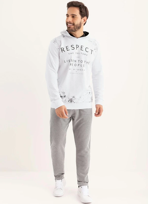 Moda Pop - Casaco Branco com Estampa Respect 3