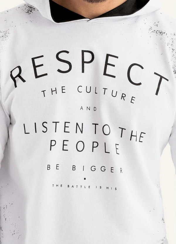 Moda Pop - Casaco Branco com Estampa Respect 5