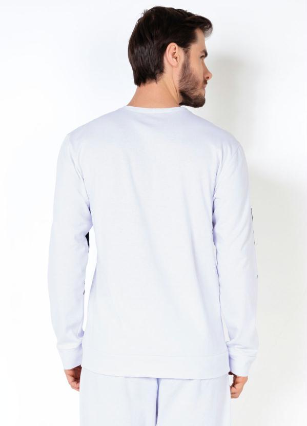Outlet - Casaco Branco Masculino com Recortes nas Mangas 2