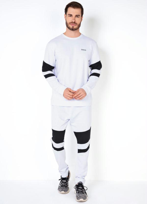 Outlet - Casaco Branco Masculino com Recortes nas Mangas 3